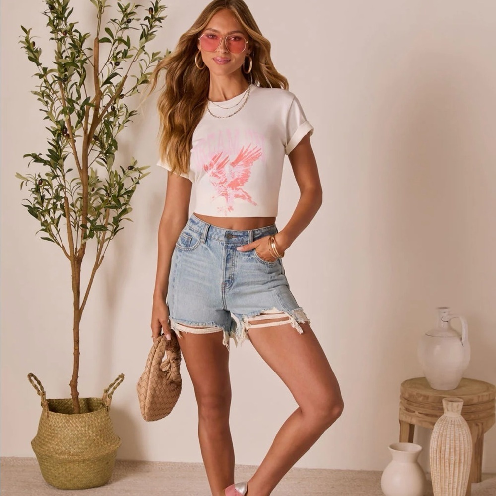 Women's White Graphic Tee - Picture 2 of 4